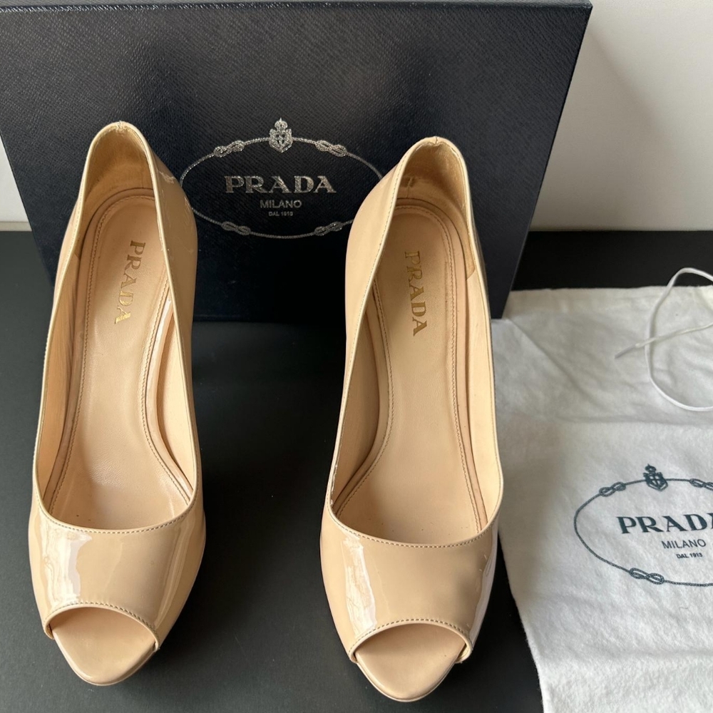 Prada Patent Leather Open Toe Shoe